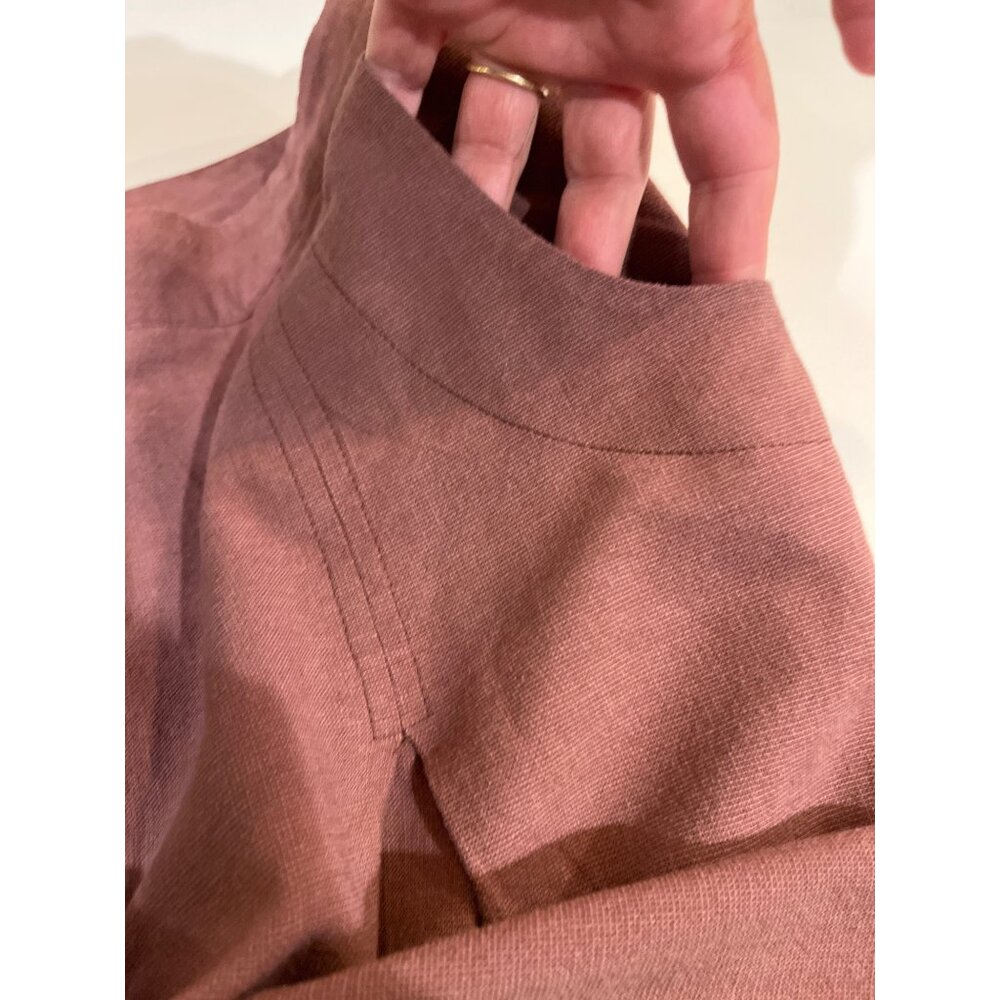 High-Waisted Mauve Wide-Leg Culottes With Pleats & Pockets - Picture 7 of 10
